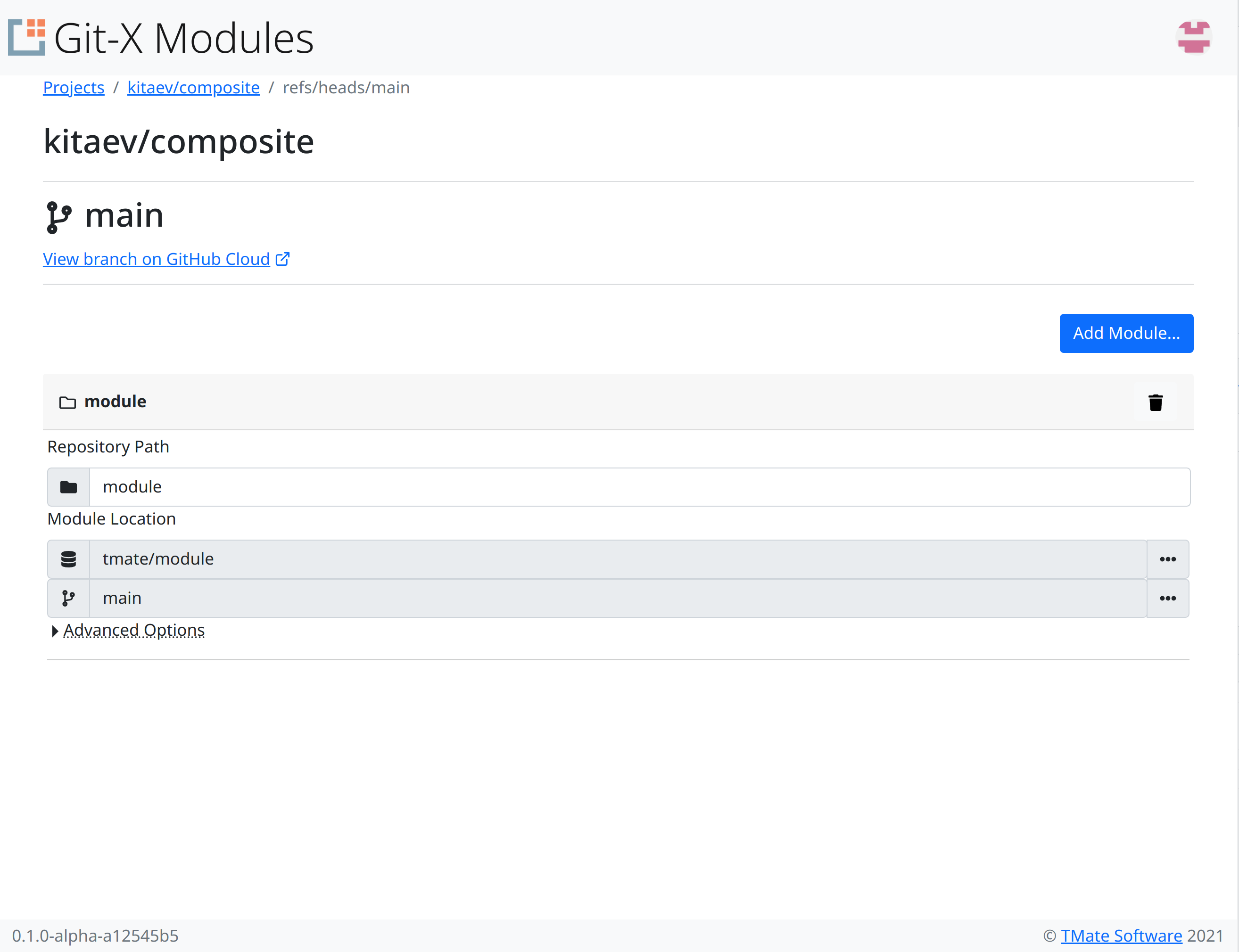 Git X-Modules screenshot