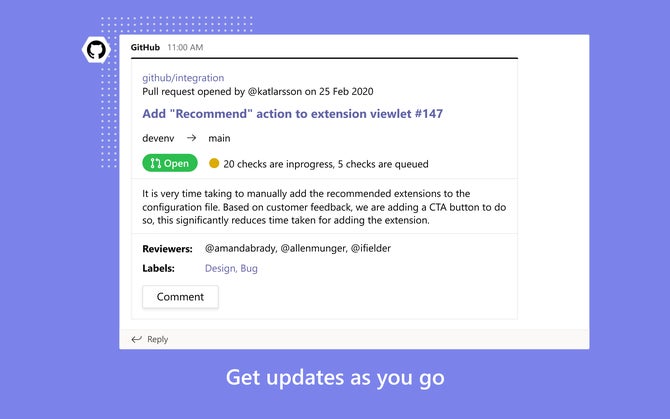 Microsoft Teams for GitHub screenshot