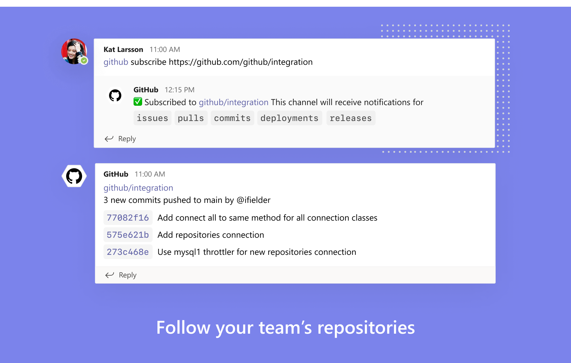 Microsoft Teams for GitHub screenshot