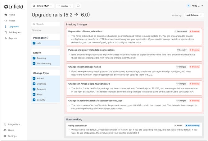 Rails Version Changelog