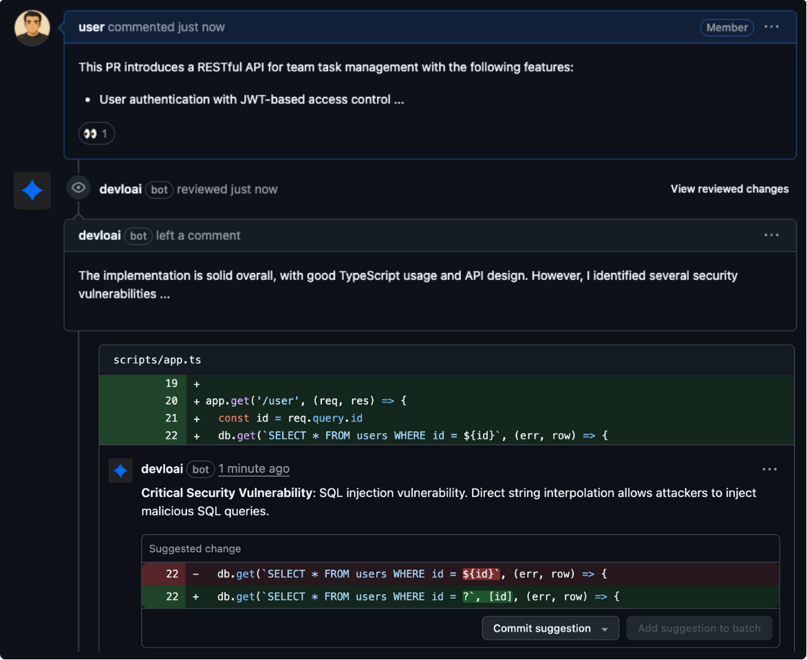devloai screenshot