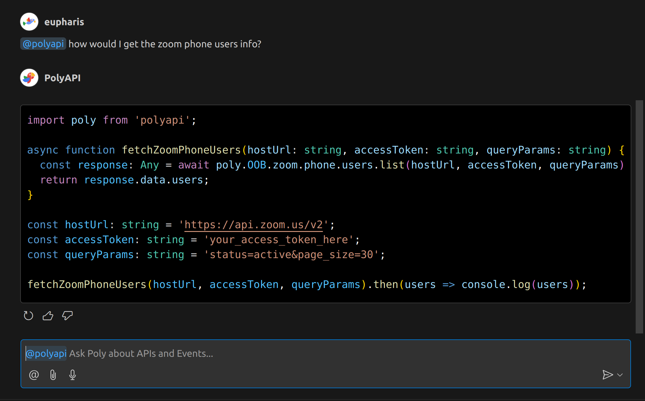 PolyAPI screenshot
