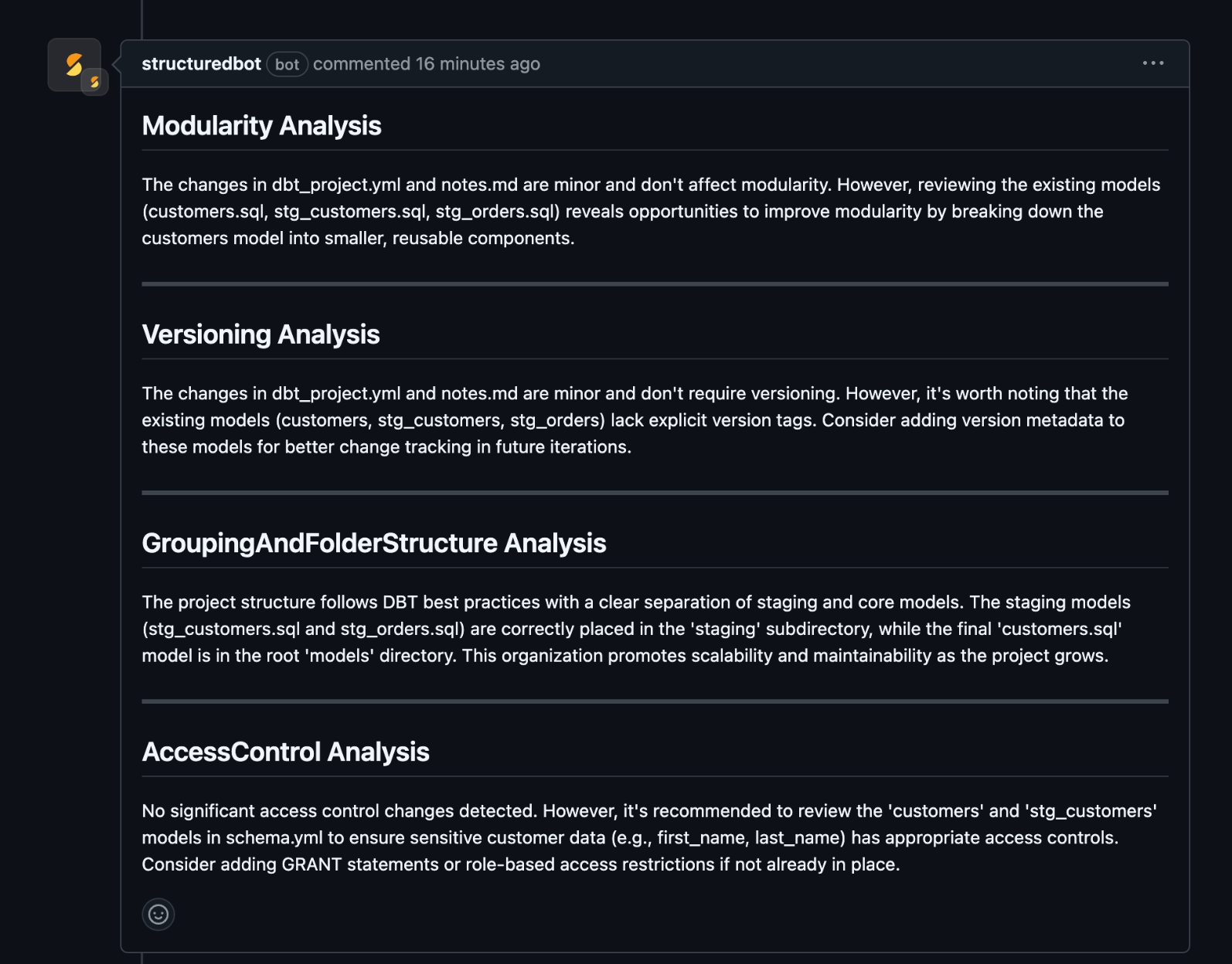 StructuredBot screenshot