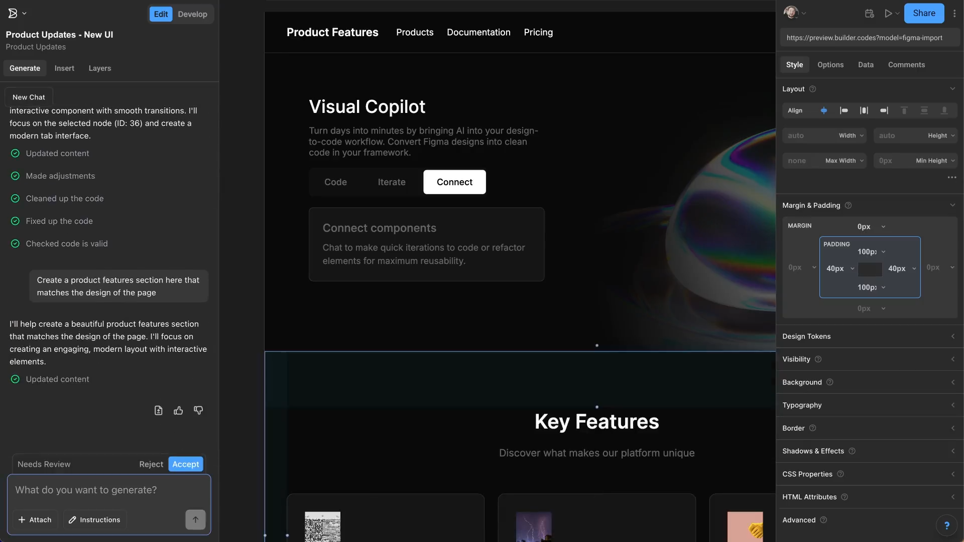 Builder.io Integration screenshot
