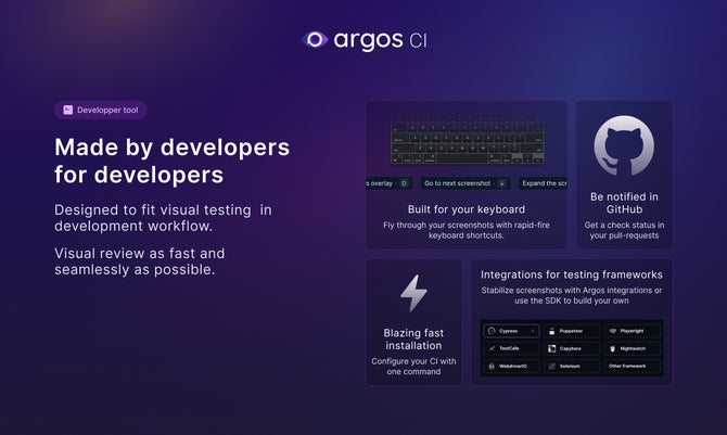 Argos CI, screenshot 2