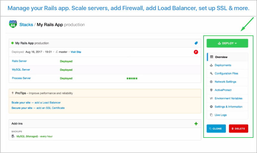 Cloud 66 for Rails  screenshot