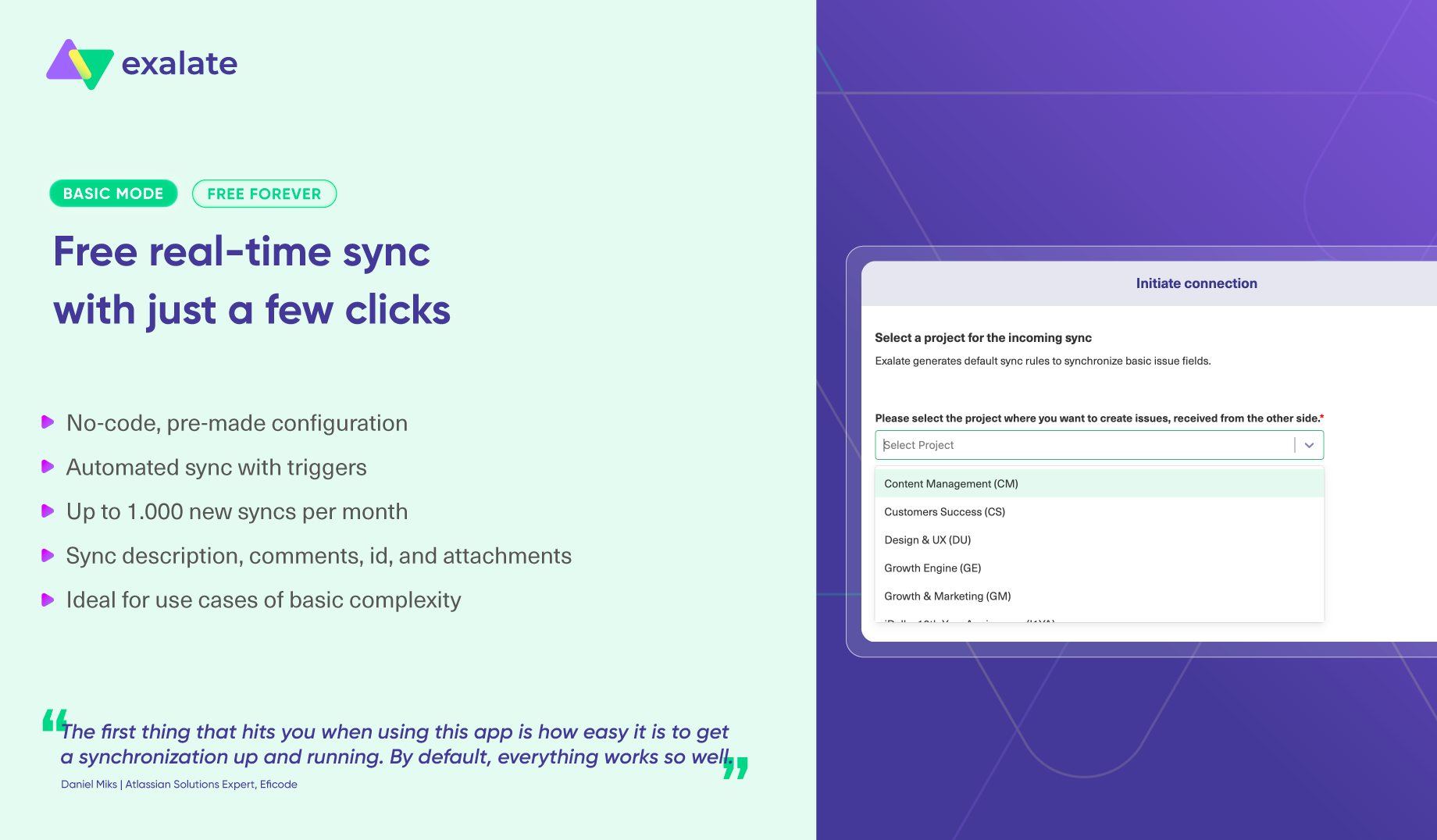 Exalate AI-Assisted Two-Way Issue Sync [Jira, ServiceNow, Azure DevOps, Zendesk, Salesforce & More] screenshot