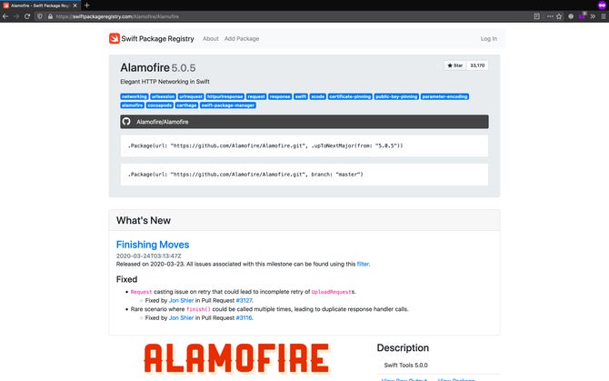 Alamofire on Swift Package Registry