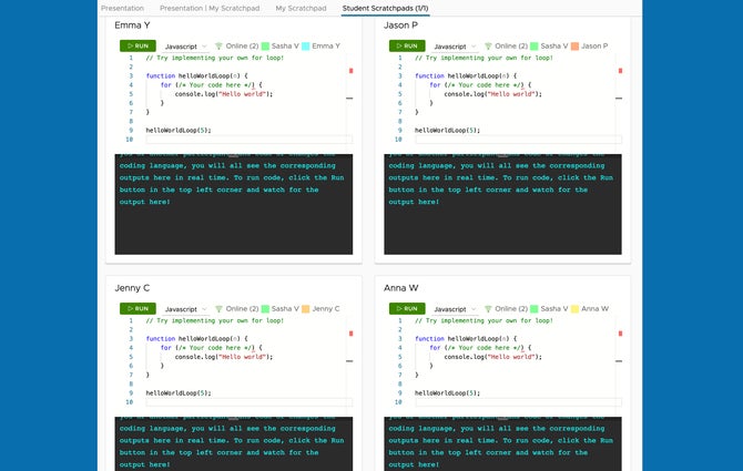 Real-time Student Code Dashboard